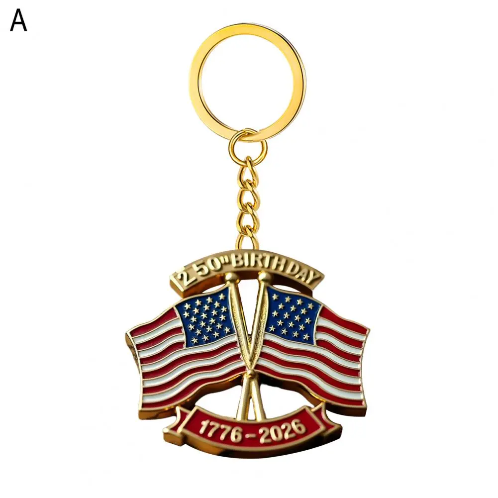 Patriotic Keychain American Flag Emblem Keychain 250th Anniversary American Owl Keychain Us Flag Pattern for Celebrating