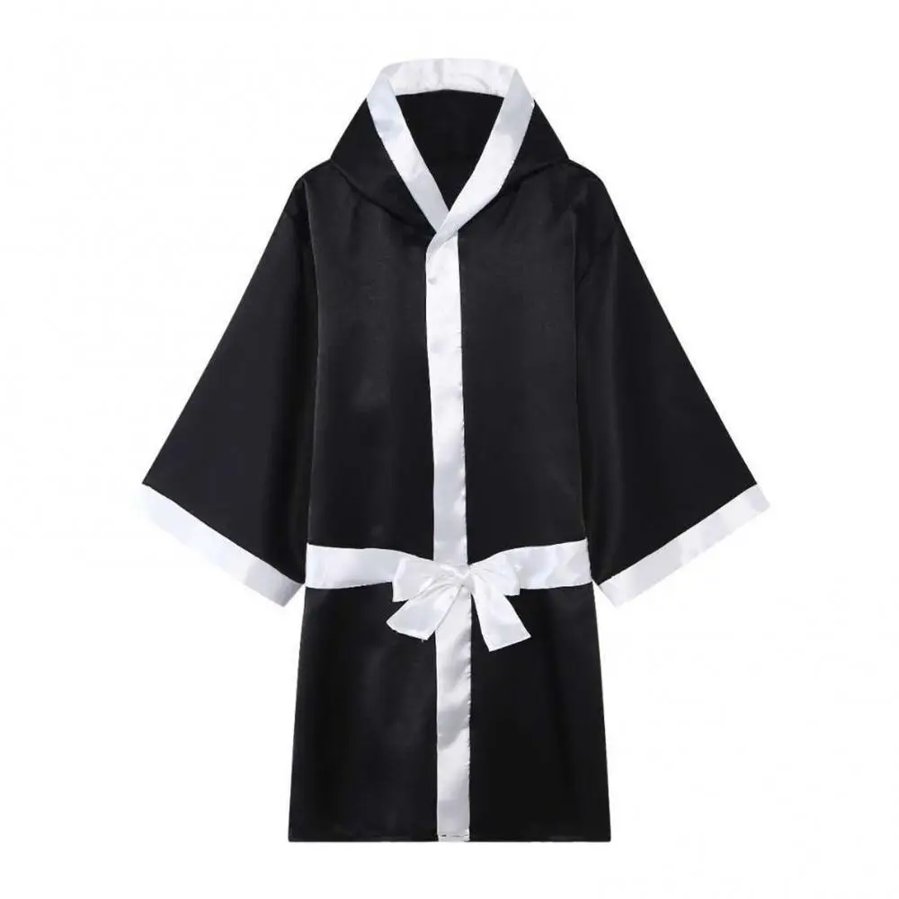 2025 Unisex Long Sleeve Belt Competition Training Boxing Robe Kickboxing Gown Uniform Men Women Cloaks Competition Boxing Suit
