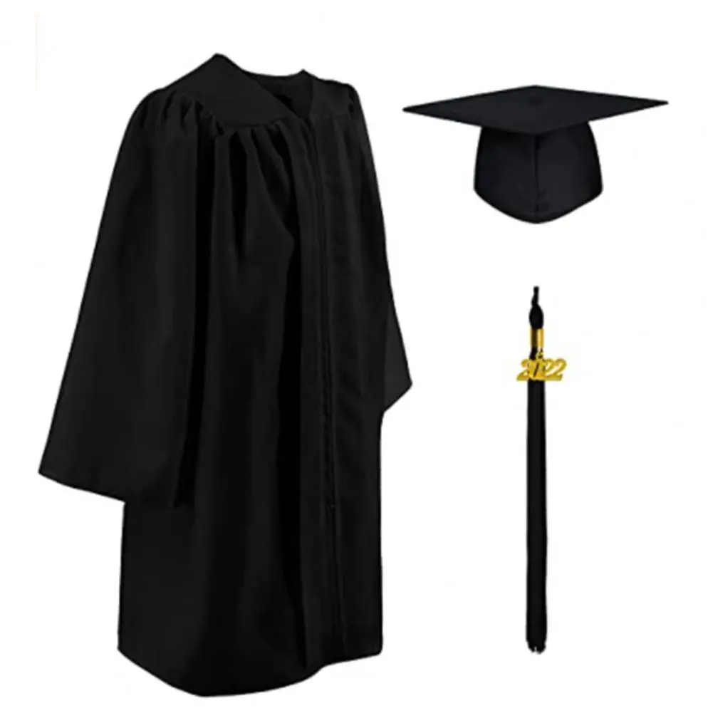 2025 Mortarboard Set Graduation Tassel Academic Hat Set 2023 Adult Graduation Dress University Degree Dress Set Graduation Robe