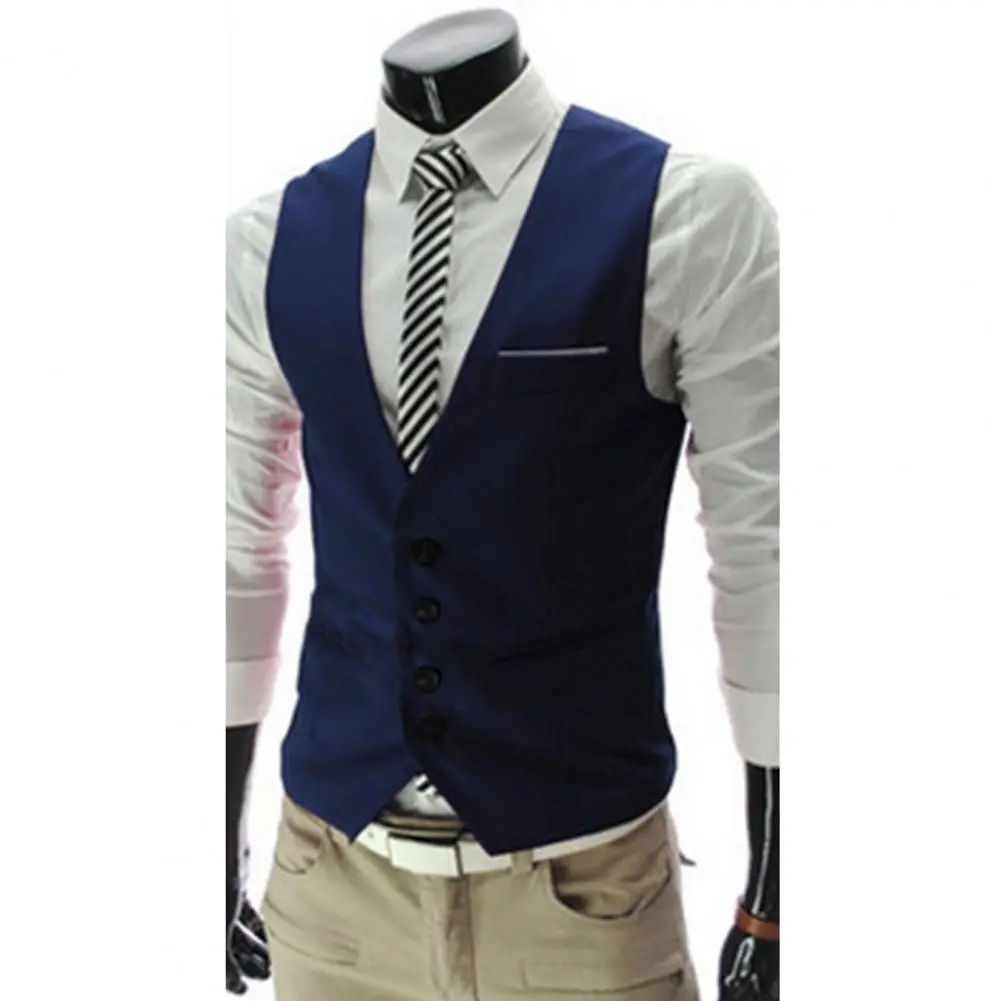 2025 Men Vest Deep V Neck Single-breasted British Style Men Waistcoat Slim Fit V-neck Vest Business Fashionan British Suit Vest