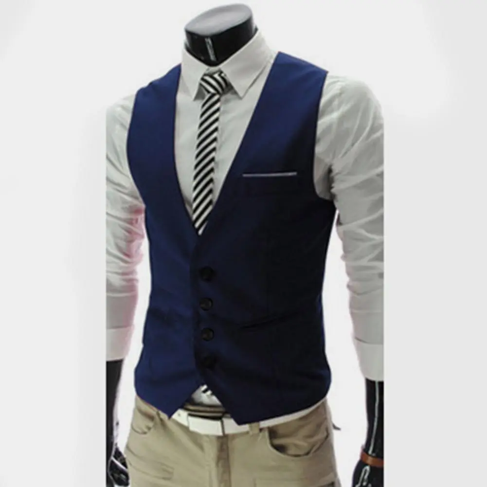 2025 Men Vest Deep V Neck Single-breasted British Style Men Waistcoat Slim Fit V-neck Vest Business Fashionan British Suit Vest