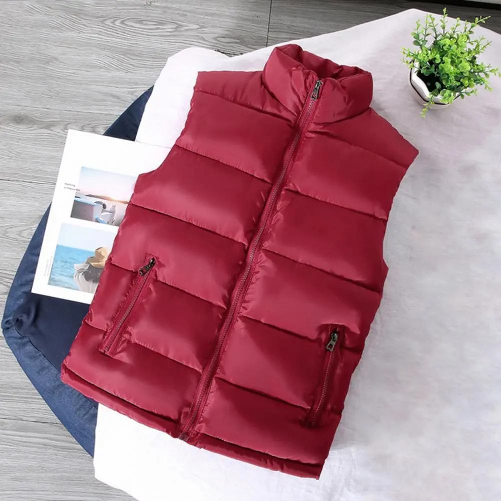 2025 Autumn Winter Men Vest Solid  Color Thickened Stand Collar Zipper Slim Fit Sleeveless Jacket Men Warm Slim Fit Waistcoat