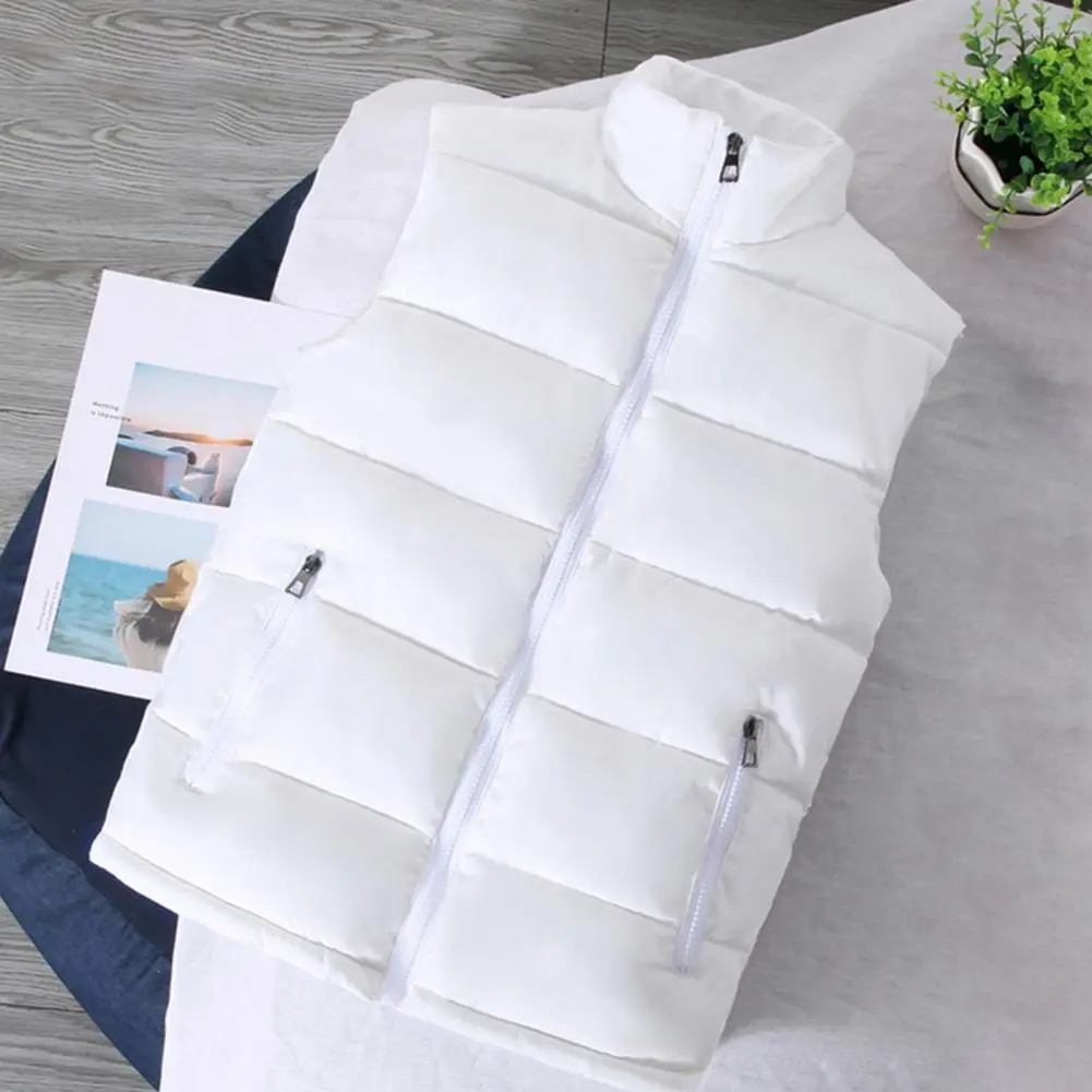 2025 Autumn Winter Men Vest Solid  Color Thickened Stand Collar Zipper Slim Fit Sleeveless Jacket Men Warm Slim Fit Waistcoat