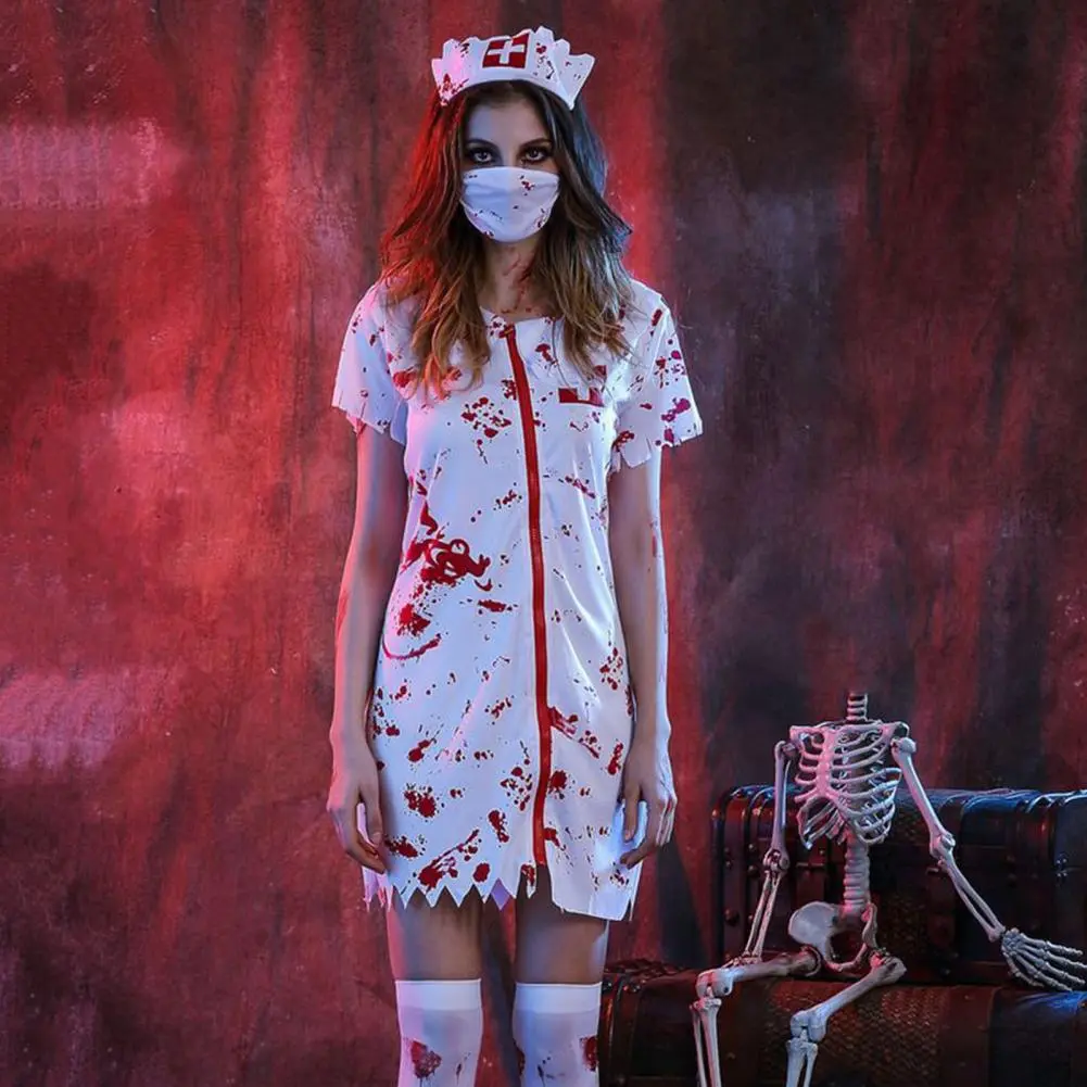 Adults Halloween Costumes Halloween Role Play Costume Spooky Halloween Nurse Doctor Couple Costumes for Terrifying for Adults
