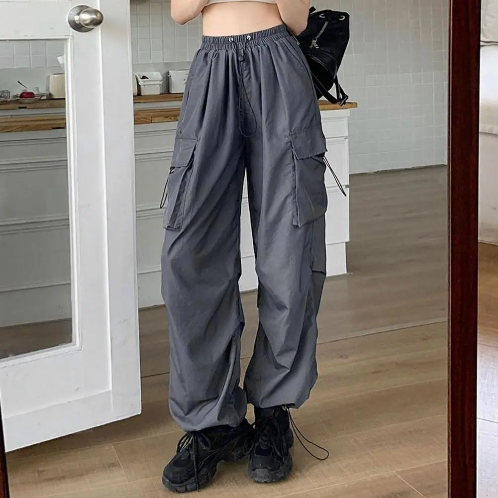 Maillard Style Women Cargo Pants 2024 New In Trendy Brown Color Women Wide Leg Pants Street Style Trousers Loose Fit Overalls