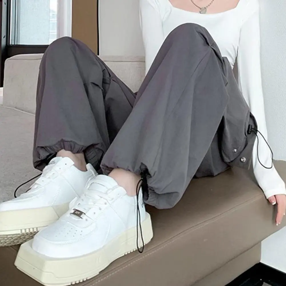 Maillard Style Women Cargo Pants 2024 New In Trendy Brown Color Women Wide Leg Pants Street Style Trousers Loose Fit Overalls