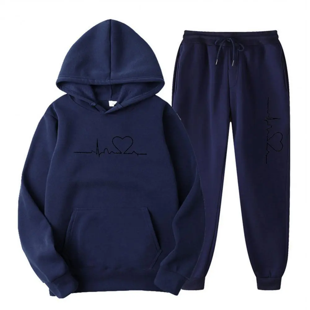 2025 M-3XL Women Men Sports Jogging Suit Hoodies Drawstring Jogger Pants Casual Two-piece Set Autumn Winter Sweatshirt Pants Set