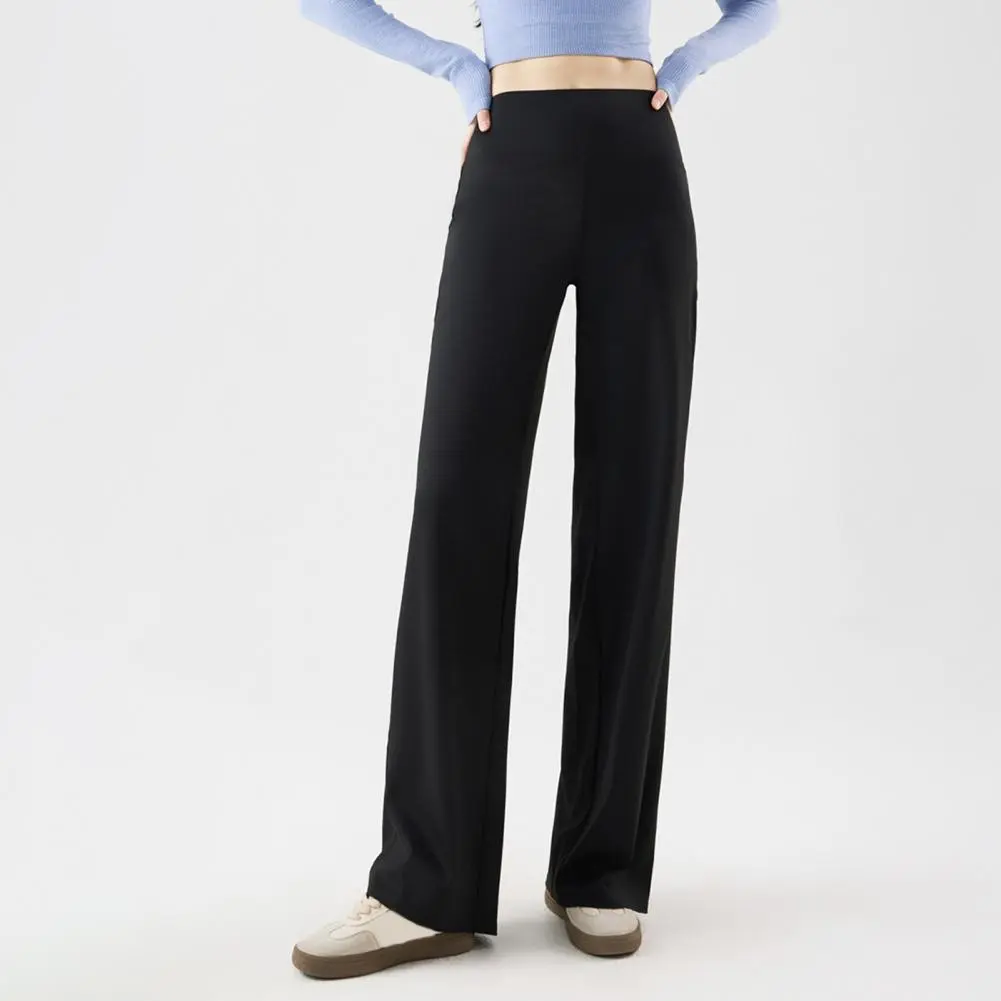 Solid Color Casual Pants Women Yoga Pants Stylish Women's High Waist Wide Leg Yoga Pants for Spring Autumn for Casual for Active