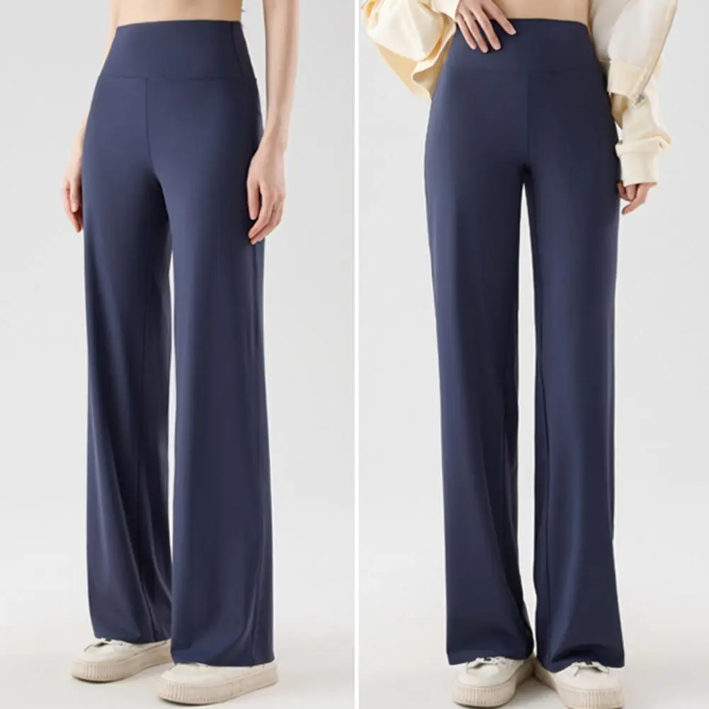 Solid Color Casual Pants Women Yoga Pants Stylish Women's High Waist Wide Leg Yoga Pants for Spring Autumn for Casual for Active