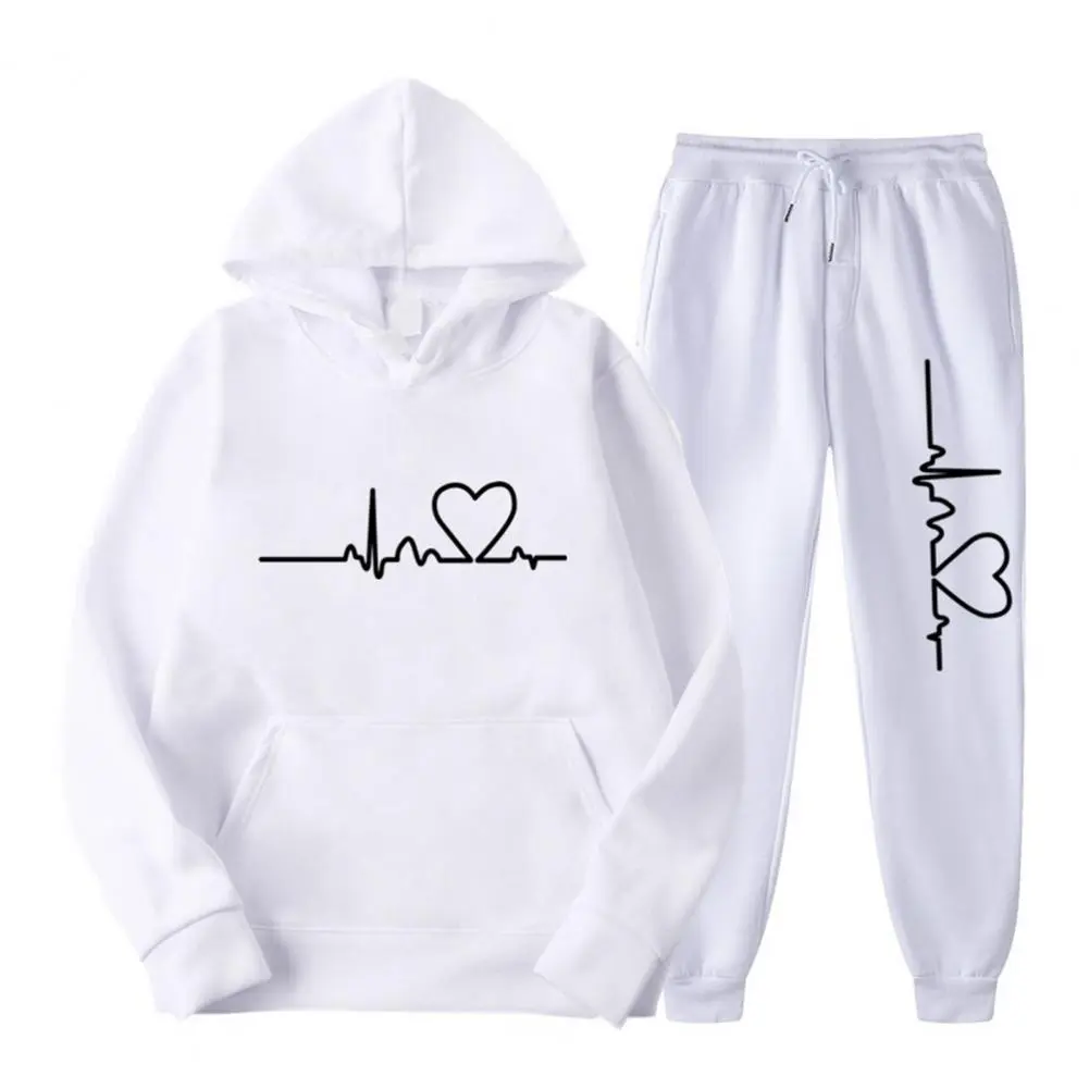 2025 M-3XL Women Men Sports Jogging Suit Hoodies Drawstring Jogger Pants Casual Two-piece Set Autumn Winter Sweatshirt Pants Set