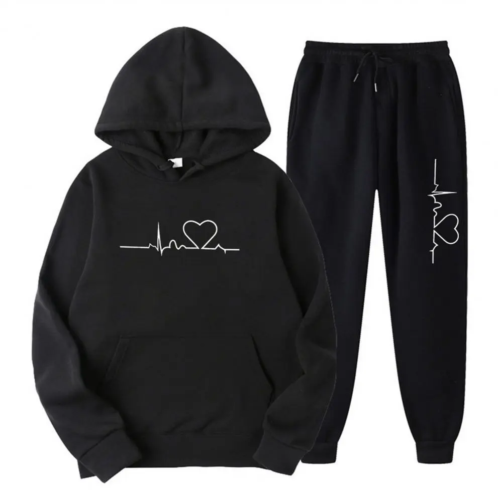 2025 M-3XL Women Men Sports Jogging Suit Hoodies Drawstring Jogger Pants Casual Two-piece Set Autumn Winter Sweatshirt Pants Set