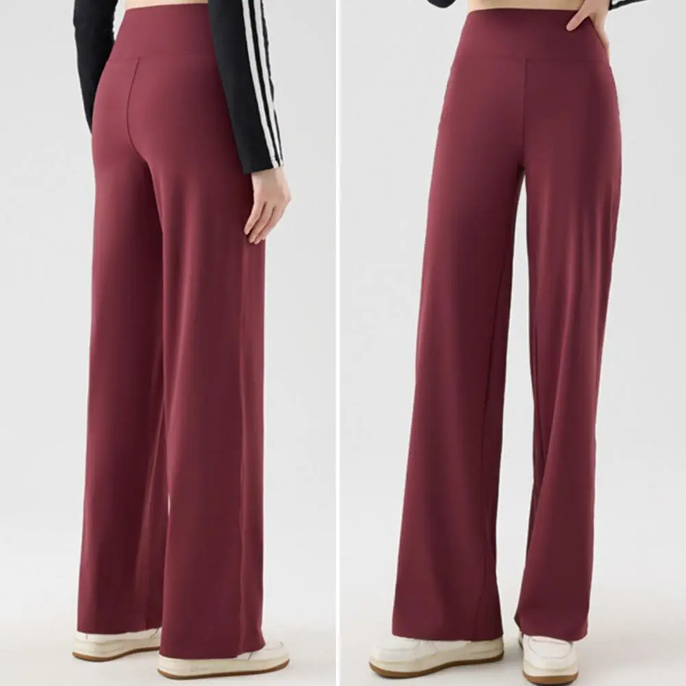 Solid Color Casual Pants Women Yoga Pants Stylish Women's High Waist Wide Leg Yoga Pants for Spring Autumn for Casual for Active