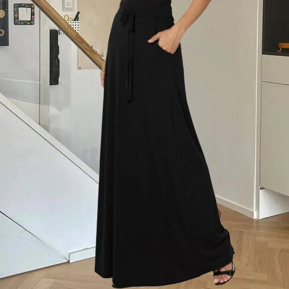 Casual Work Skirt Spring And Autumn Women's Half Length Skirt Urban Leisure Versatile Solid Color Drawstring Professional Dress