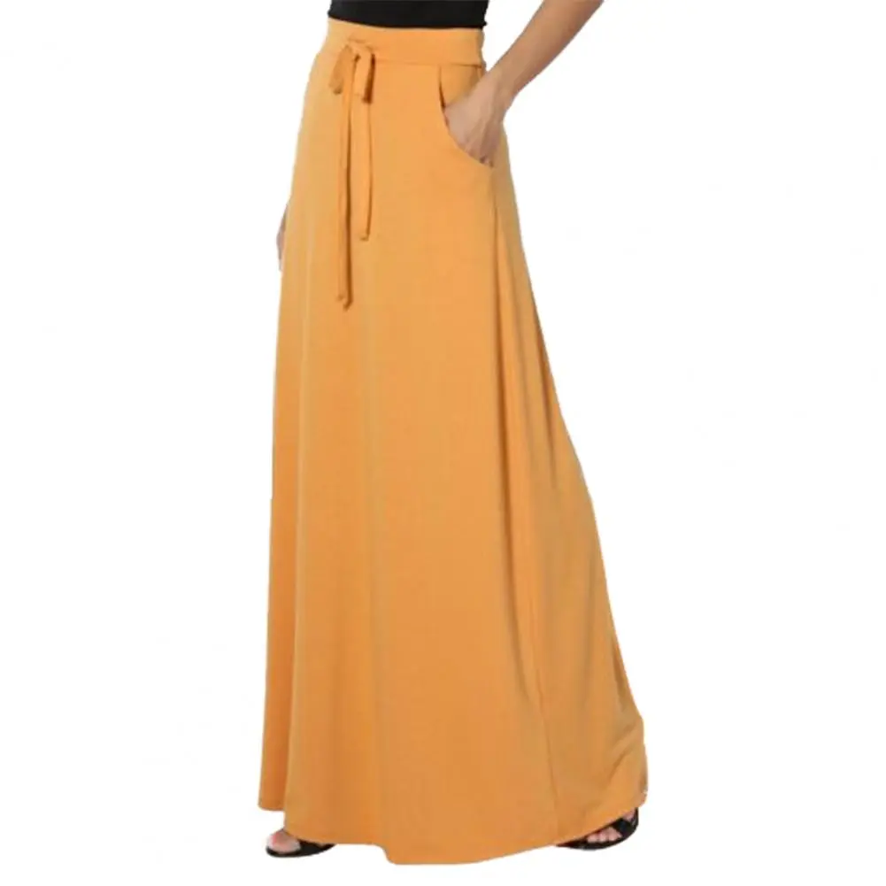 Casual Work Skirt Spring And Autumn Women's Half Length Skirt Urban Leisure Versatile Solid Color Drawstring Professional Dress