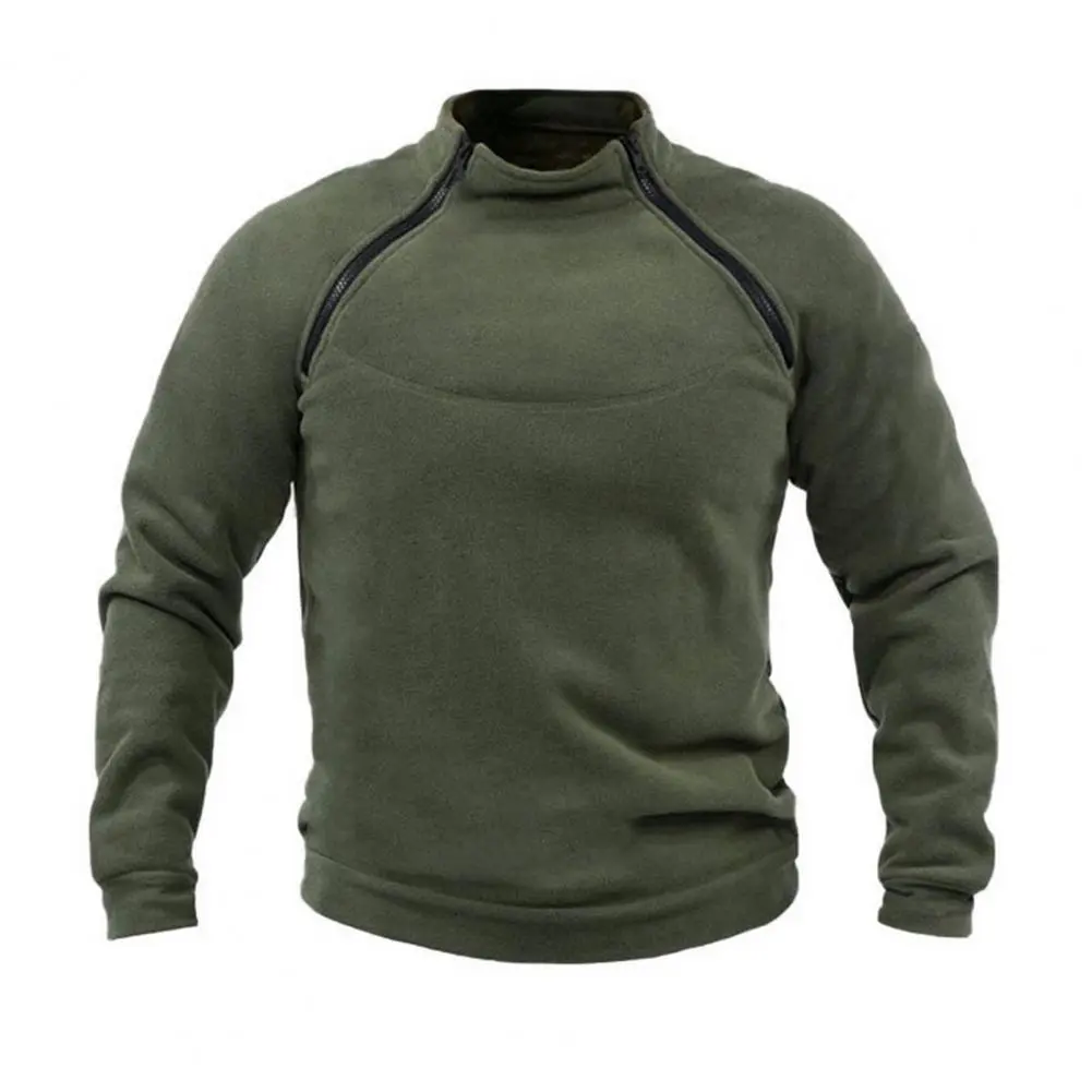 Zipper Pathwok Sweatshirt Autumn Men Hoodies Stylish Men's Winter Sweatshirts Warm Stand Collar Loose Fit Sweatshirts