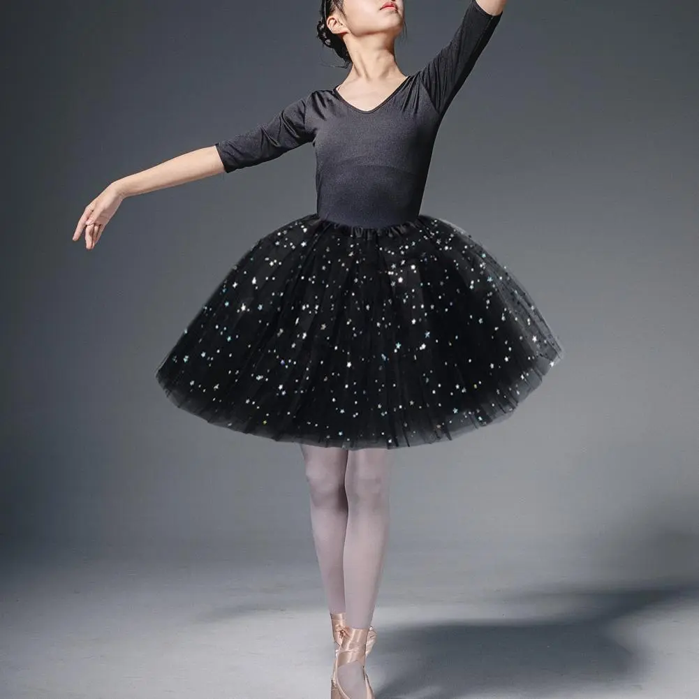 2025 Festival Tulle Skirt Sequin Decoration Skirt Solid Color Puffy Ballet Ruffle Mini Skirt Vintage Women Party Tulle Skirts