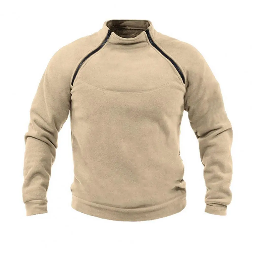 Zipper Pathwok Sweatshirt Autumn Men Hoodies Stylish Men's Winter Sweatshirts Warm Stand Collar Loose Fit Sweatshirts