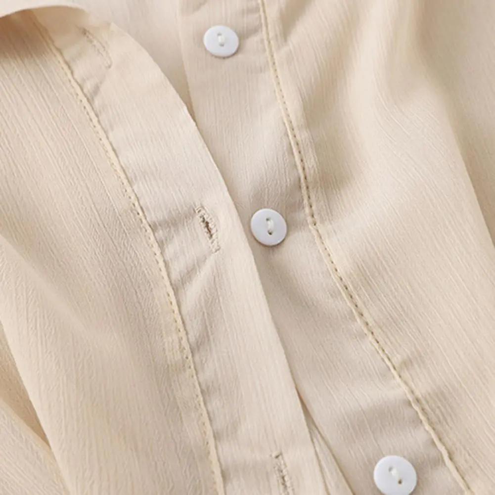 2025 Women Sun Protection Shirt Coat Buttons Straps Single-breasted Lapel Soft Sunscreen Summer Blouses Breathable Tie Waist Top