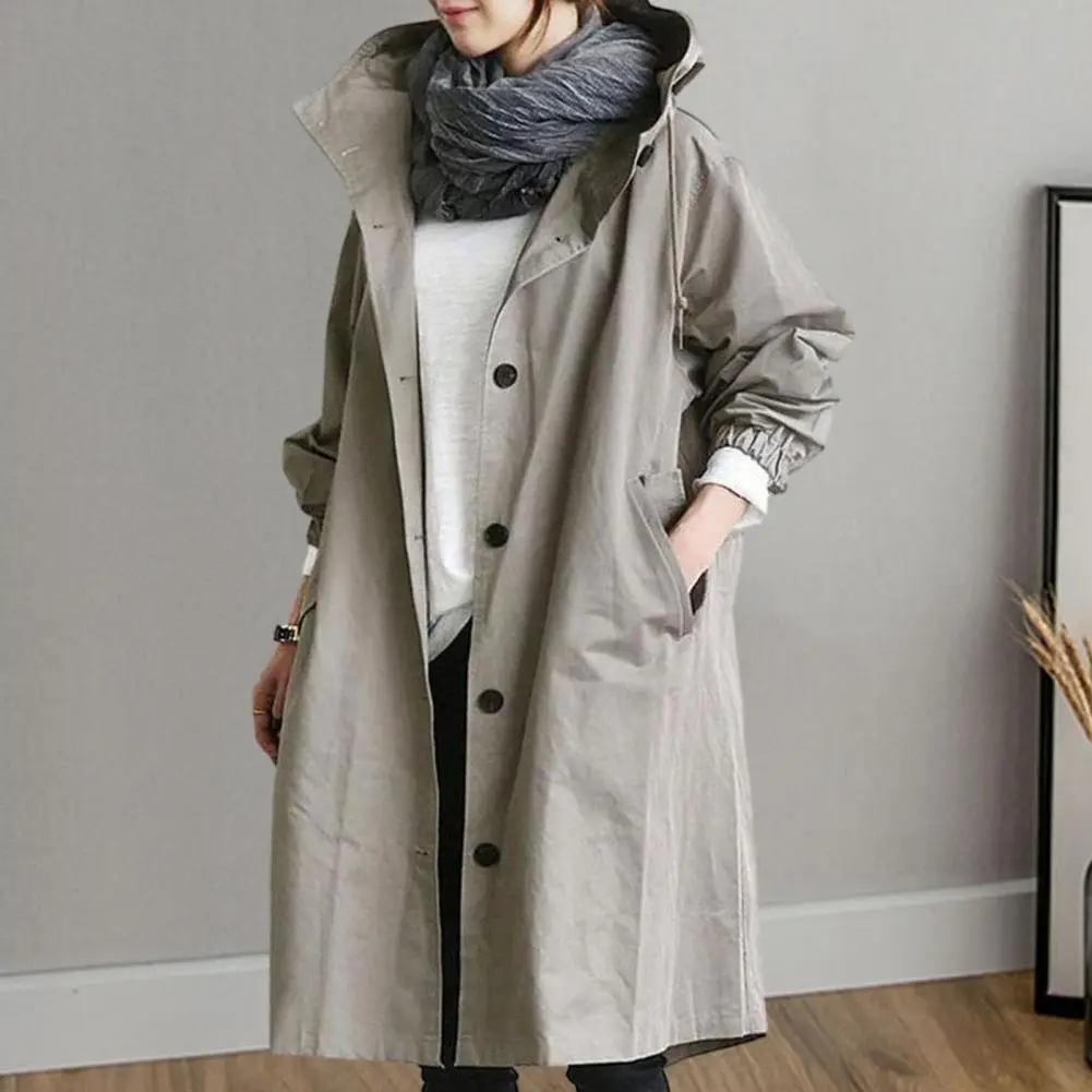 Women Fashionable Outerwear Women Solid Color Jacket Elegant Plus Size Trench Coats Lightweight Windproof Jackets for Women