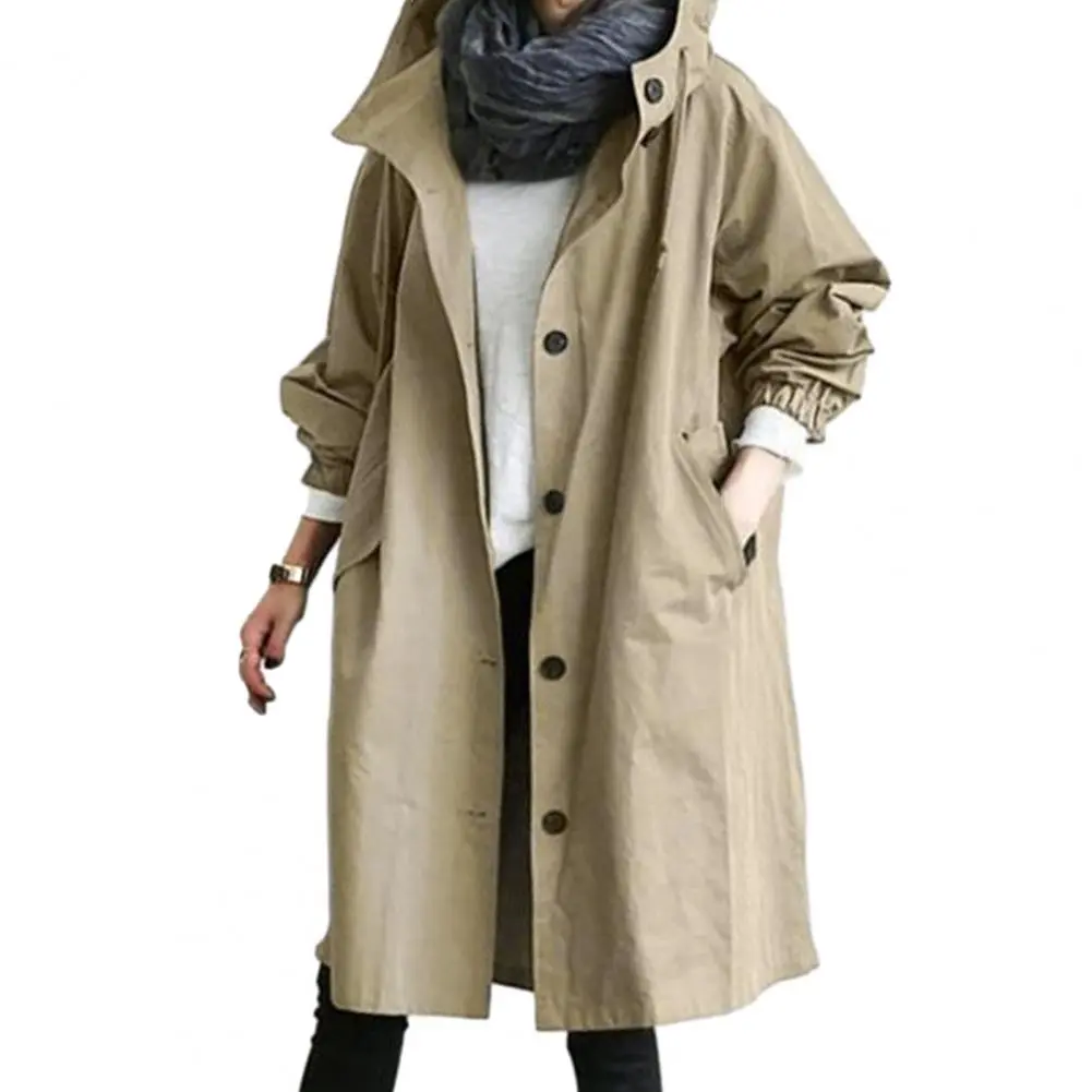 Women Fashionable Outerwear Women Solid Color Jacket Elegant Plus Size Trench Coats Lightweight Windproof Jackets for Women