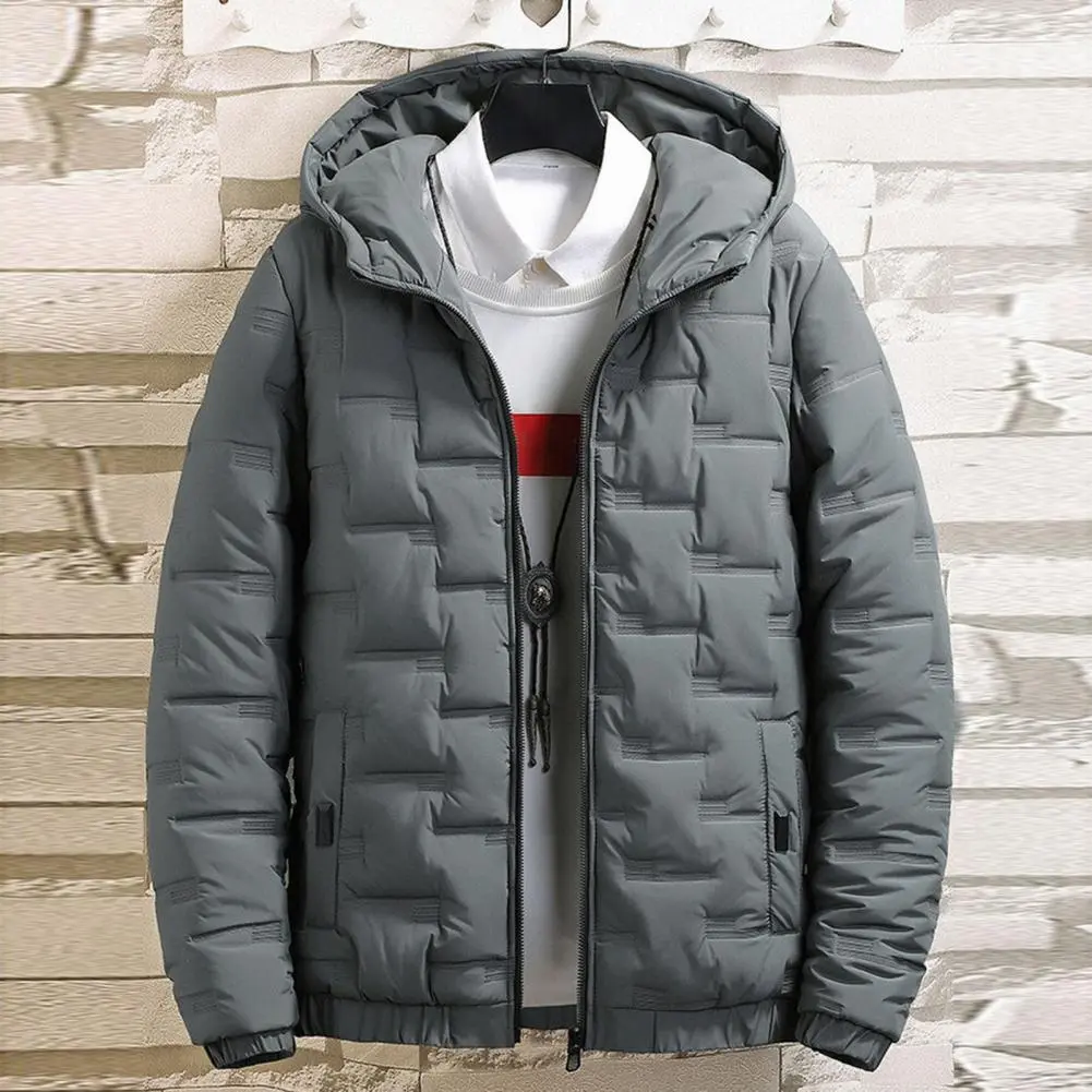 Winter Men Windbreaker Cotton Padded Hooded Thicken Jacket Outerwear Coldproof Casual Outdoor Lightweight Male Padded Coat