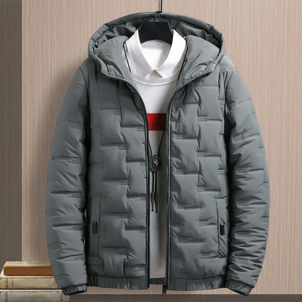 Winter Men Windbreaker Cotton Padded Hooded Thicken Jacket Outerwear Coldproof Casual Outdoor Lightweight Male Padded Coat