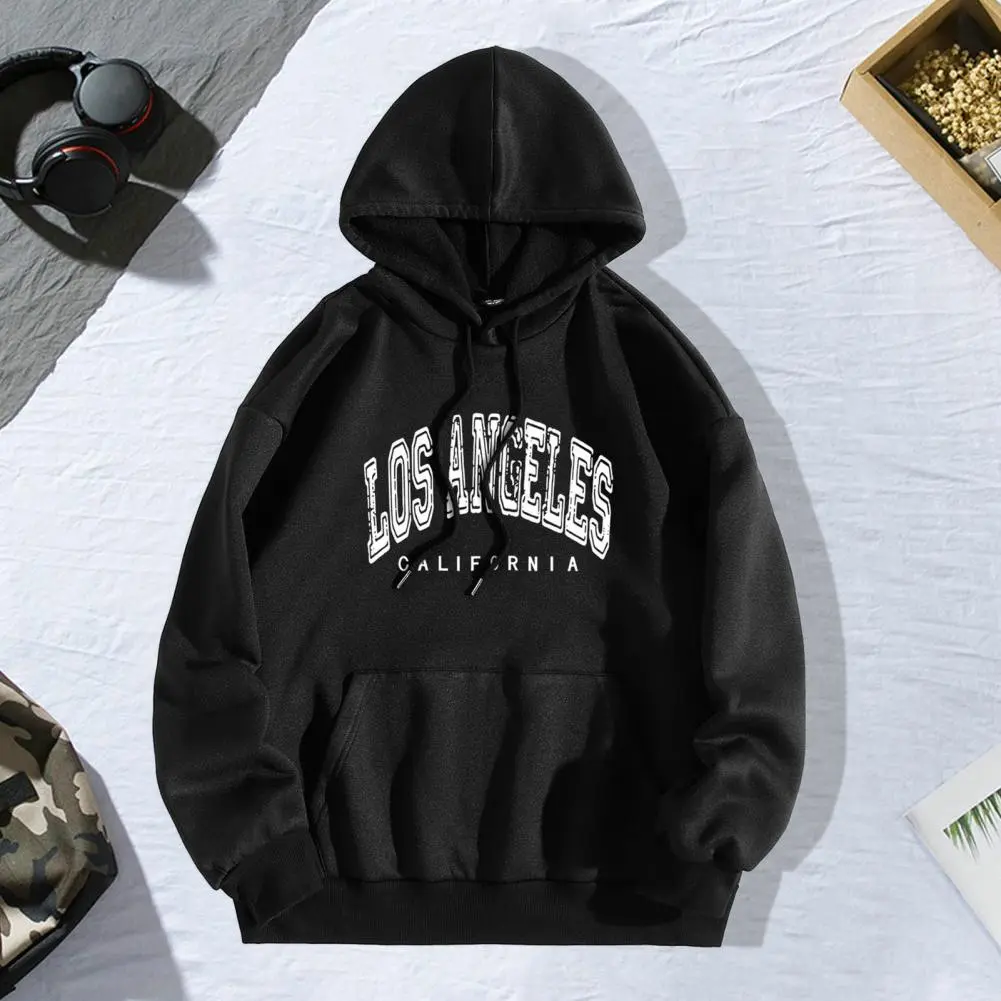 Long Sleeve Top Women Letter Print Hoodie Stylish Women's Autumn/spring Hoodie Letter Print Loose Fit Drawstring Patch Pocket