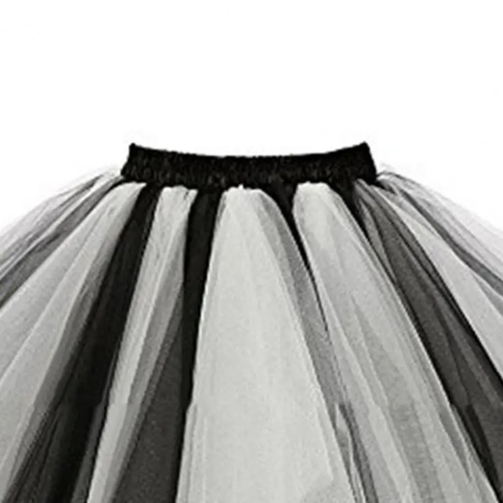 2025 Women Skirt A-line Big Swing Scattered Hem Multi-layered Tulle Skirt Candy Color Elastic Waist Fluffy Dancing Pleated Skirt