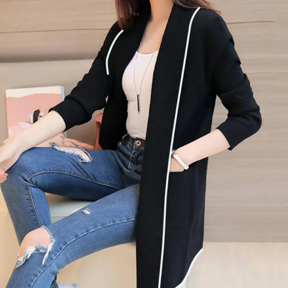 Women Winter Coat Fleece Lining Long Sleeves Cardigan Warm Coat Temperament Casual Elegant Autumn Coat Female Autumn Jacket