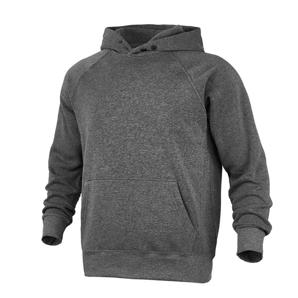 2025 autumn Men Hoodie Stylish Men Hooded Sweatshirt Men's Solid Color Hoodie with Large Front Pocket for Autumn Winter Street