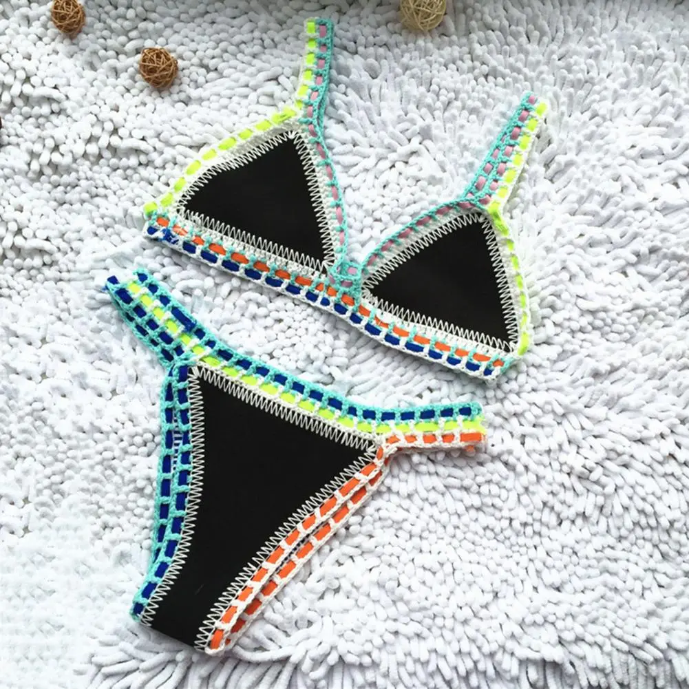 2025 Women Sexy Bikinis Swimwear Female Swimsuit Crochet Cute Bathing Suits Brazilian Bikini Set Summer Swimwear Pool Bather