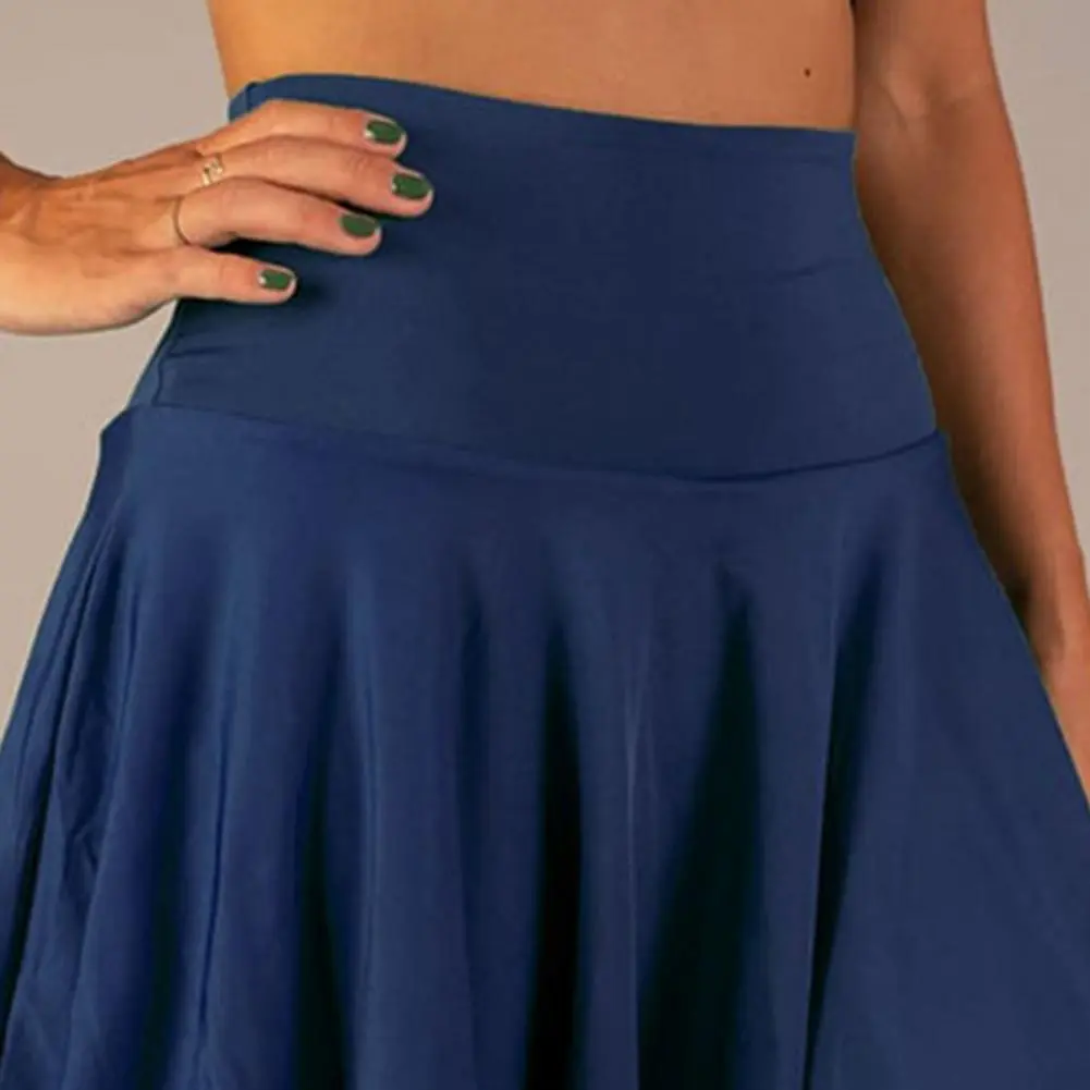 2025 Women Mini Skirt Anti-exposure Double Layers High Waist Wide Band Workout Skirt Tummy Control Cheering Dance Women Skirt