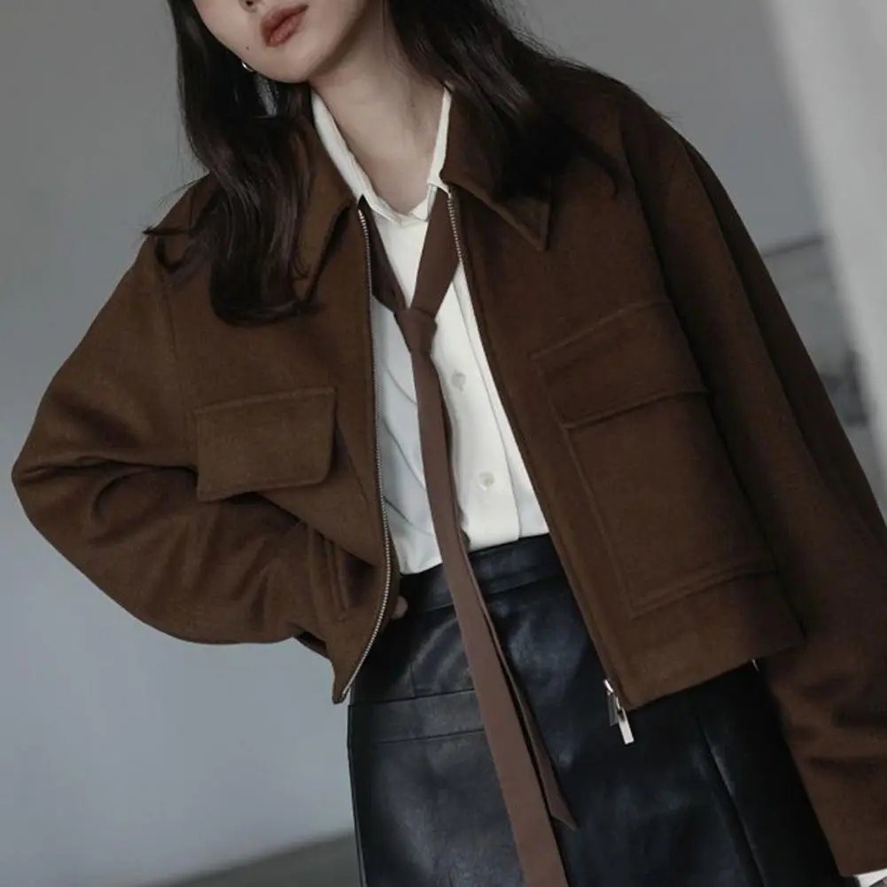 Women Shirt Spring Autumn Women's Shirt With Tie Button Cardigan Simple Long Sleeved Loose Fit Regular Style Solid Color Shirt