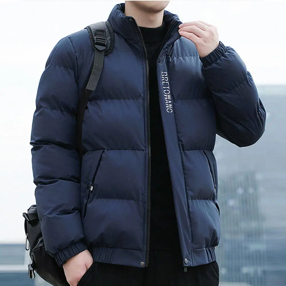Stylish Cotton Coat Cotton Coat for Men Stylish Winter Men's Cotton Jacket Windproof Design Pocketed Lapel Collar Short Casual