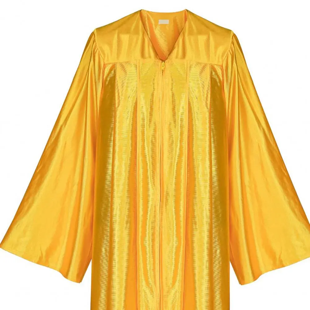 2025 1 Set Unisex Graduation Robe Hat Set V Neck Loose Tassel Year Tag College Bachelor Doctor Master Graduation Ceremony Gown