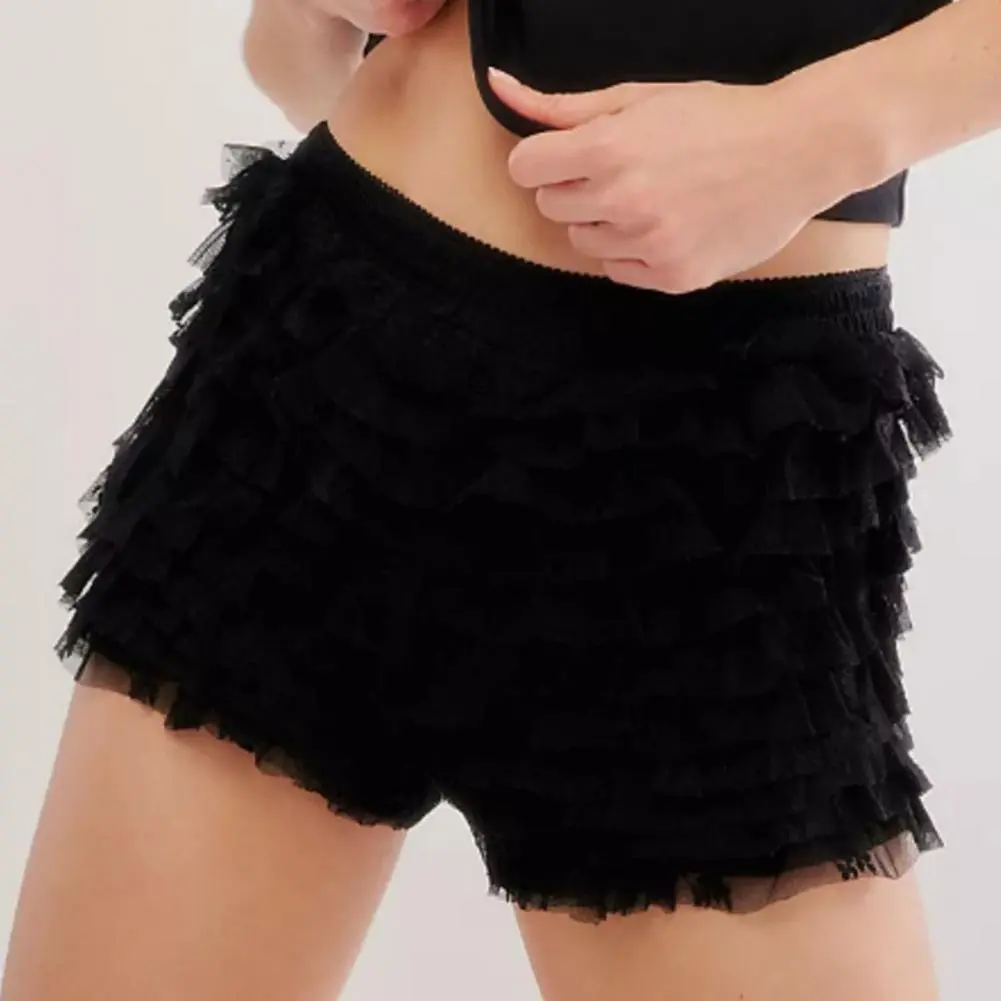 Women Lace Shorts Multi-layered Ruffle Lace Trim Hot Girls Shorts Lolita Style Low Waist Ultra-short Shorts Lace Decorated 2024