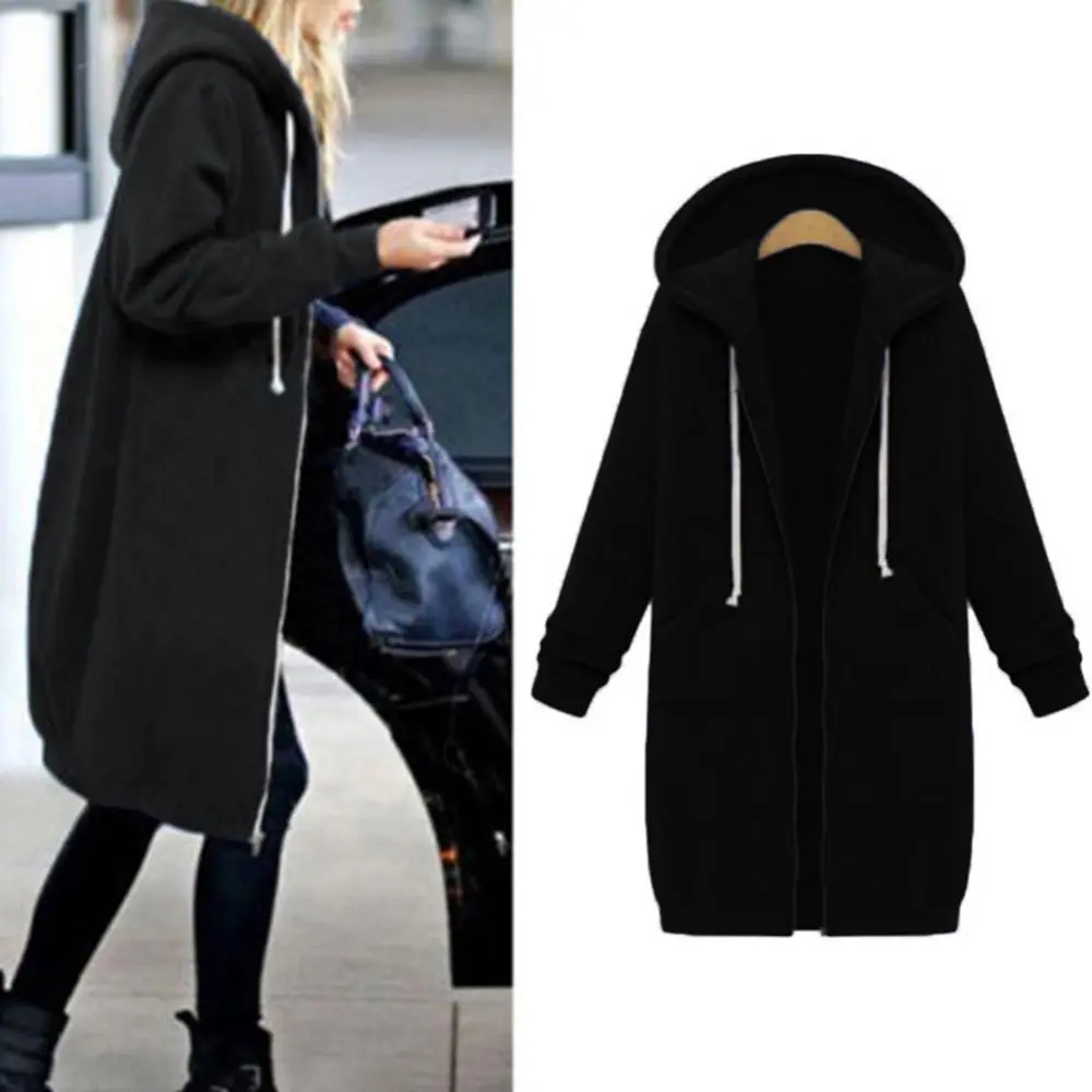 Velvet Women Sweatshirts New 2025 Autumn Thick Warm Hooded Basic Coats Casual Loose Lady Winter Long Black Winter Fleece Hoodies