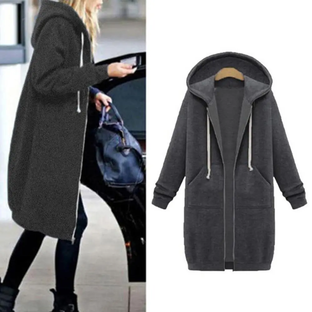 Velvet Women Sweatshirts New 2025 Autumn Thick Warm Hooded Basic Coats Casual Loose Lady Winter Long Black Winter Fleece Hoodies