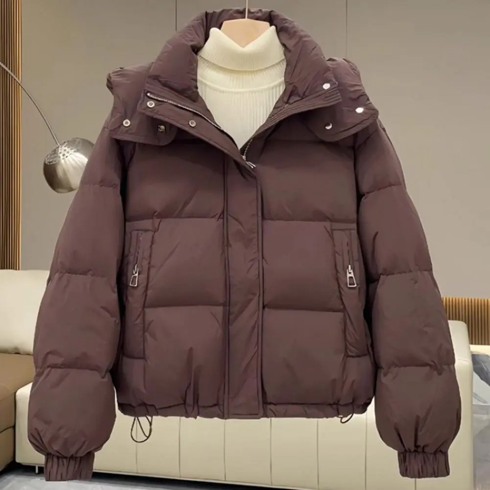 Korean Fashion Women Parkas 2024 New In Cotton Padded Women's Jacket Short Stand Collar Thicken Bread Coat Tops Winter Coat