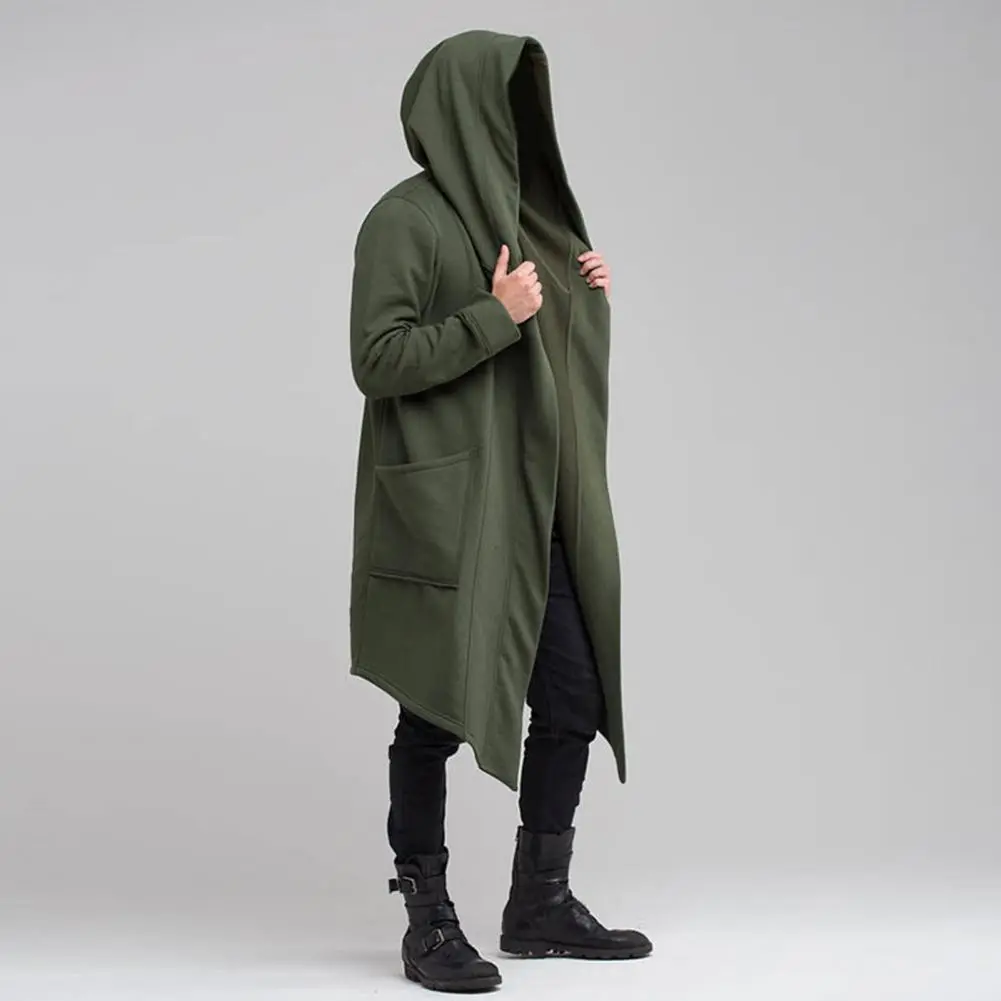 Hooded Cardigan Autumn Winter Coat Fashionable Men's Winter Windbreaker Stylish Hooded Long Coat for Cold-proof for Autumn
