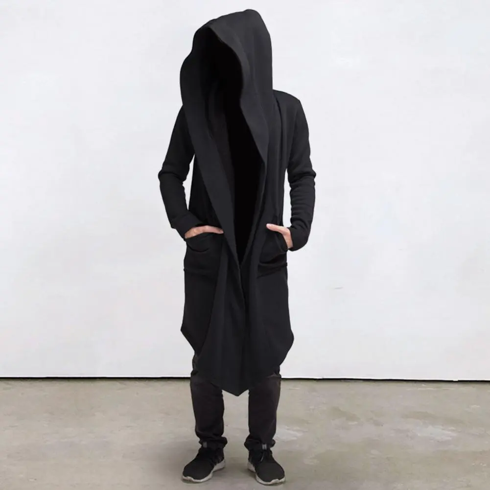 Hooded Cardigan Autumn Winter Coat Fashionable Men's Winter Windbreaker Stylish Hooded Long Coat for Cold-proof for Autumn