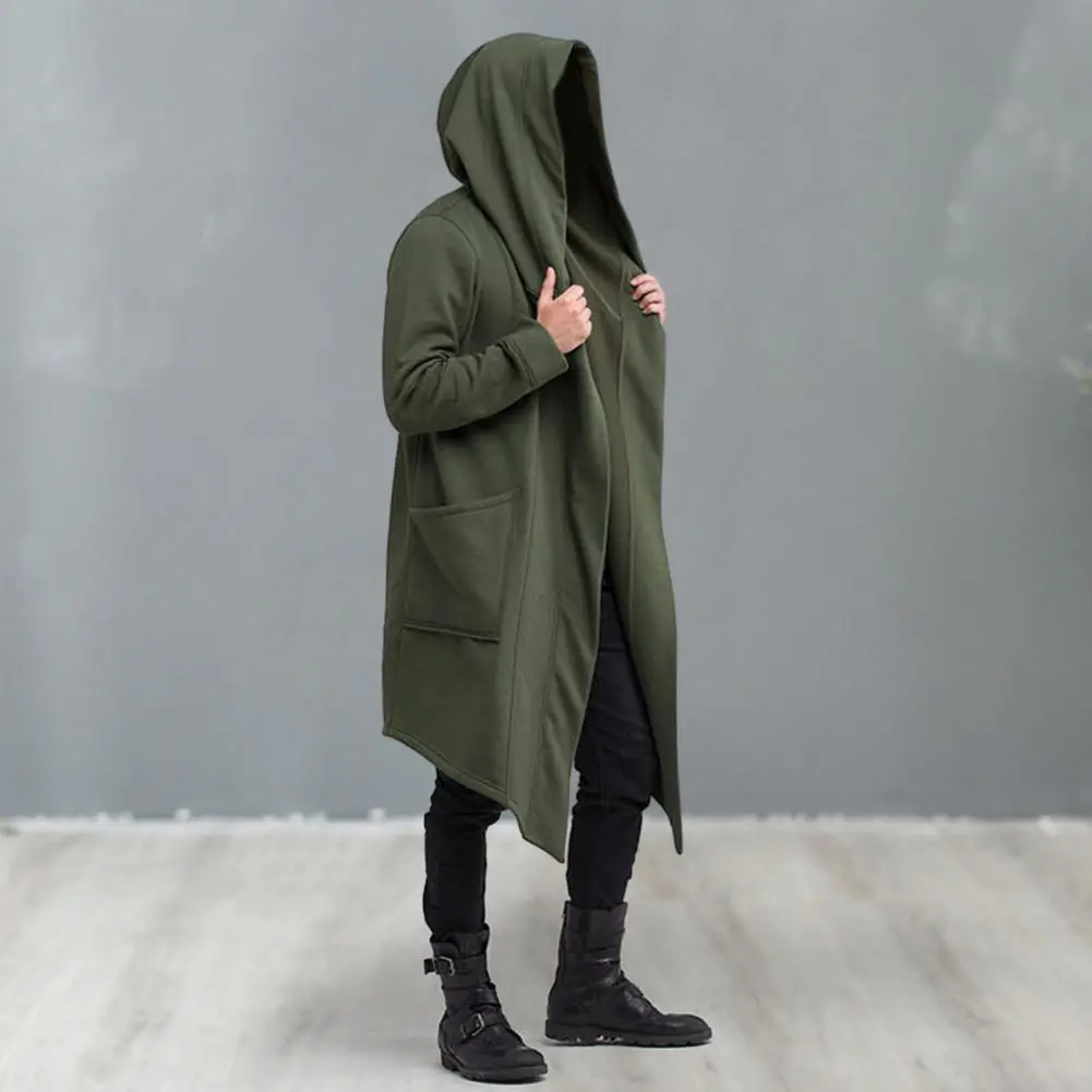 Hooded Cardigan Autumn Winter Coat Fashionable Men's Winter Windbreaker Stylish Hooded Long Coat for Cold-proof for Autumn