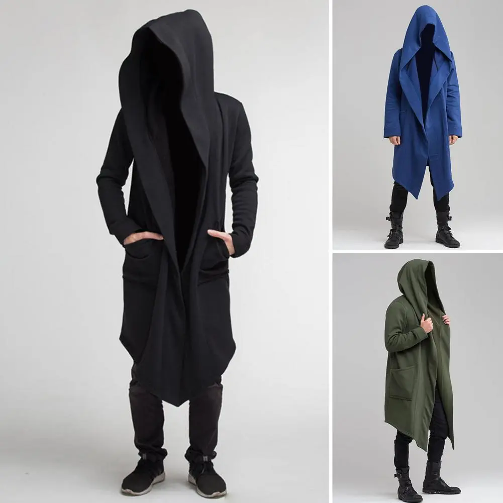 Hooded Cardigan Autumn Winter Coat Fashionable Men's Winter Windbreaker Stylish Hooded Long Coat for Cold-proof for Autumn