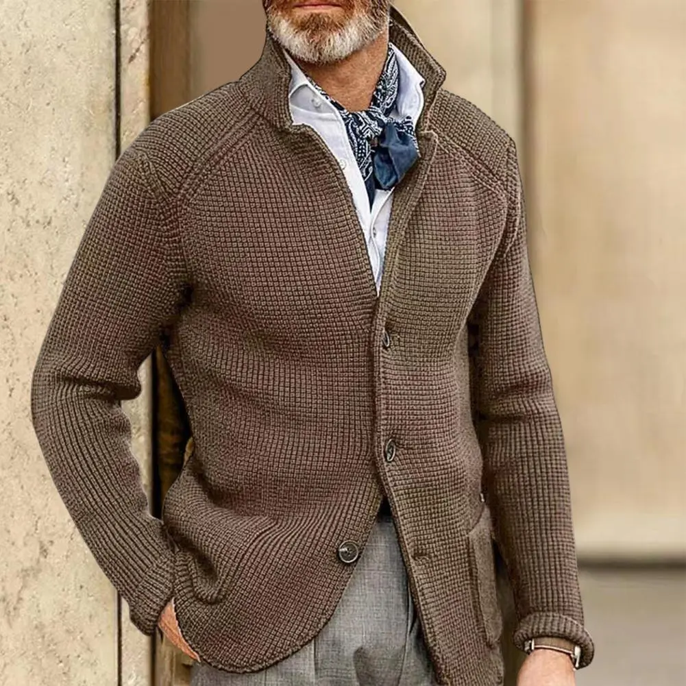 2025 Men Sweater Coat European And American Men's Autumn And Winter Stand Up Collar Cardigan Suit Knitted Sweater Winter Sweater
