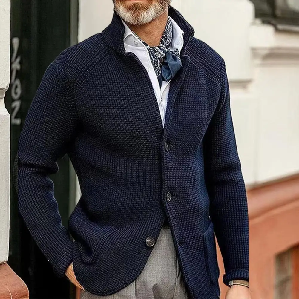 2025 Men Sweater Coat European And American Men's Autumn And Winter Stand Up Collar Cardigan Suit Knitted Sweater Winter Sweater