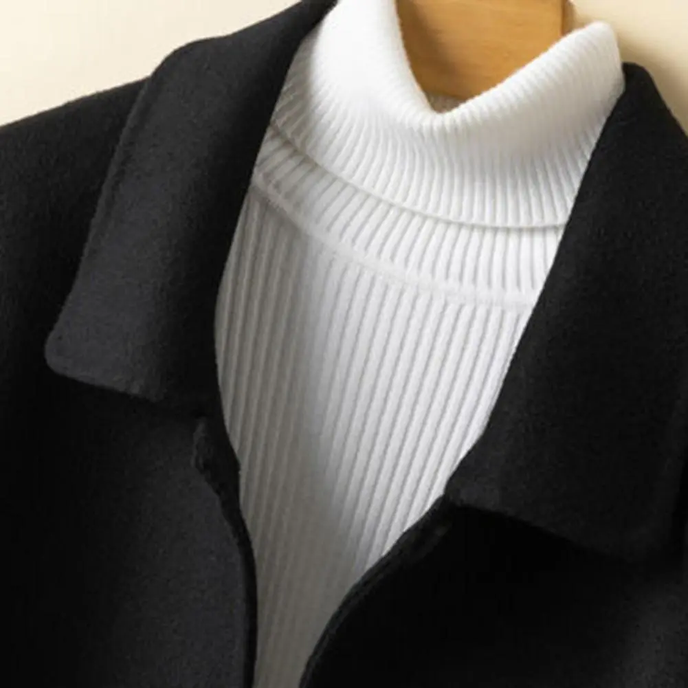 2025 Women Woolen Coat Loose Solid Color Thick Cold Resistant Single-breasted Lapel Mid Length Winter Coat Commute Winter Coat