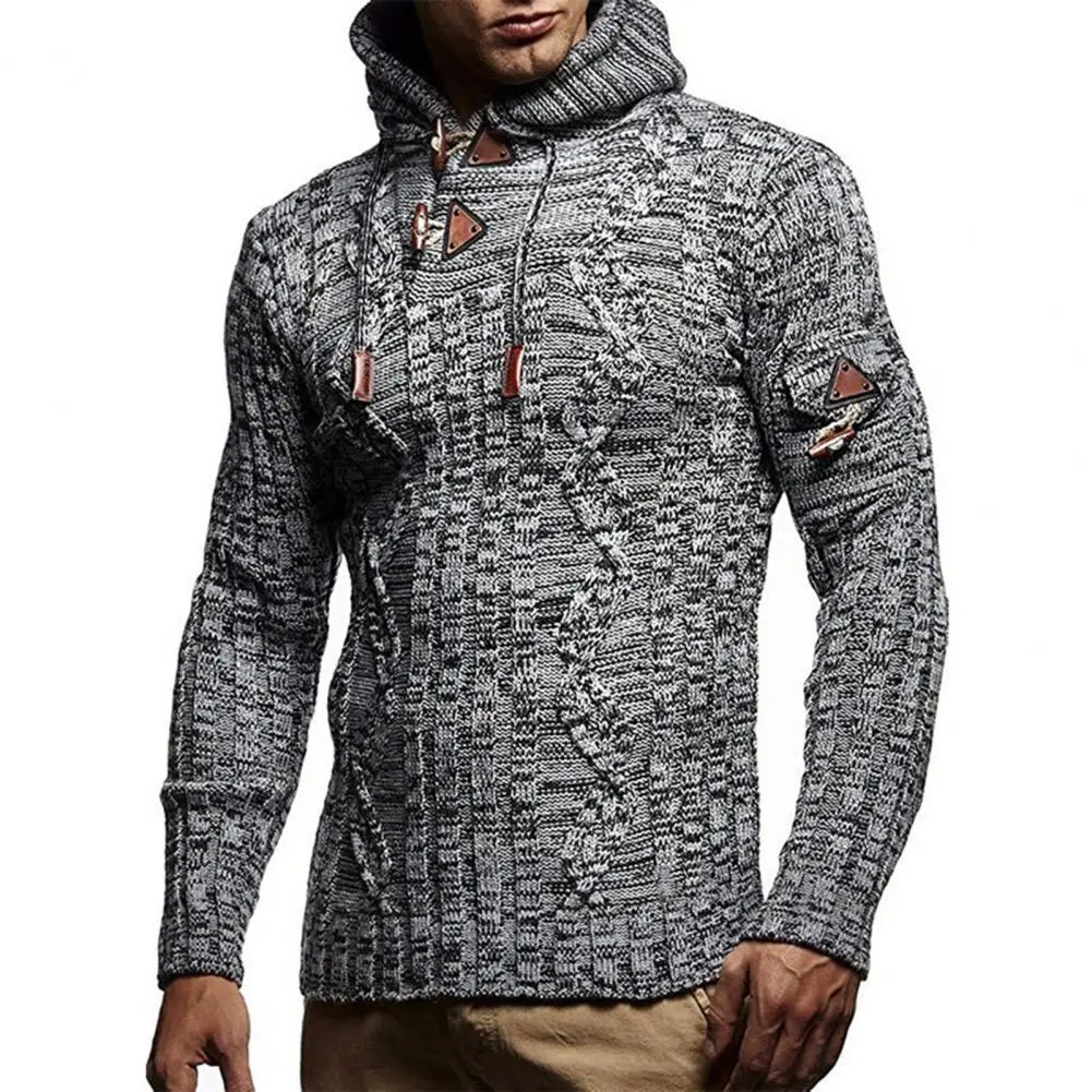 Hooded Pullover Sweaters Long Sleeve Acrylic Fiber Comfort Stretch Winter Sweater for Ice Skating