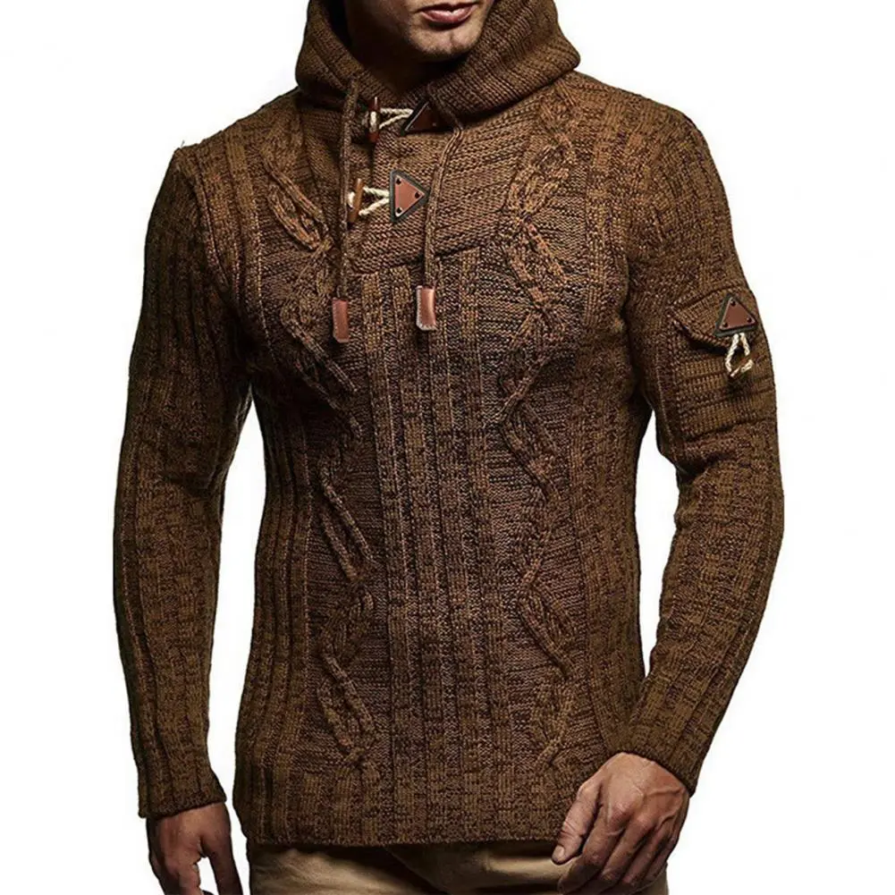 Hooded Pullover Sweaters Long Sleeve Acrylic Fiber Comfort Stretch Winter Sweater for Ice Skating