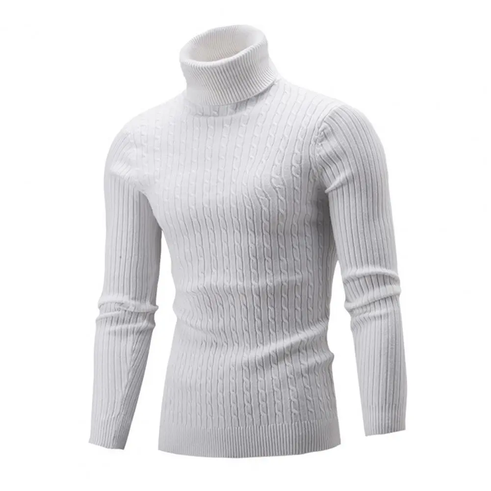 2025 Men Knitted Sweater Turtleneck Long Sleeve Knitted Sweater All-matched Twist Men Sweater Pullover Autumn Winter Knitwear