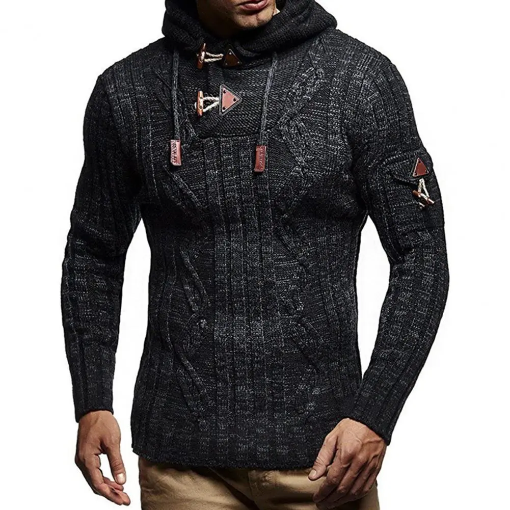 Hooded Pullover Sweaters Long Sleeve Acrylic Fiber Comfort Stretch Winter Sweater for Ice Skating